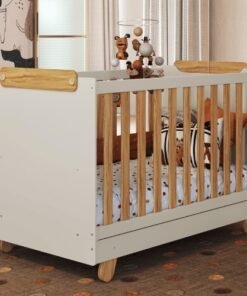 Berço Americano Pingo Off White/Amêndoa - PEROBA MÓVEIS