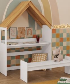 Kit Casinha Branco Brilho/Amêndoa- PEROBA MÓVEIS