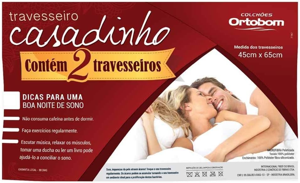 Kit 2 Travesseiros Casadinho - ORTOBOM - Imagem 3