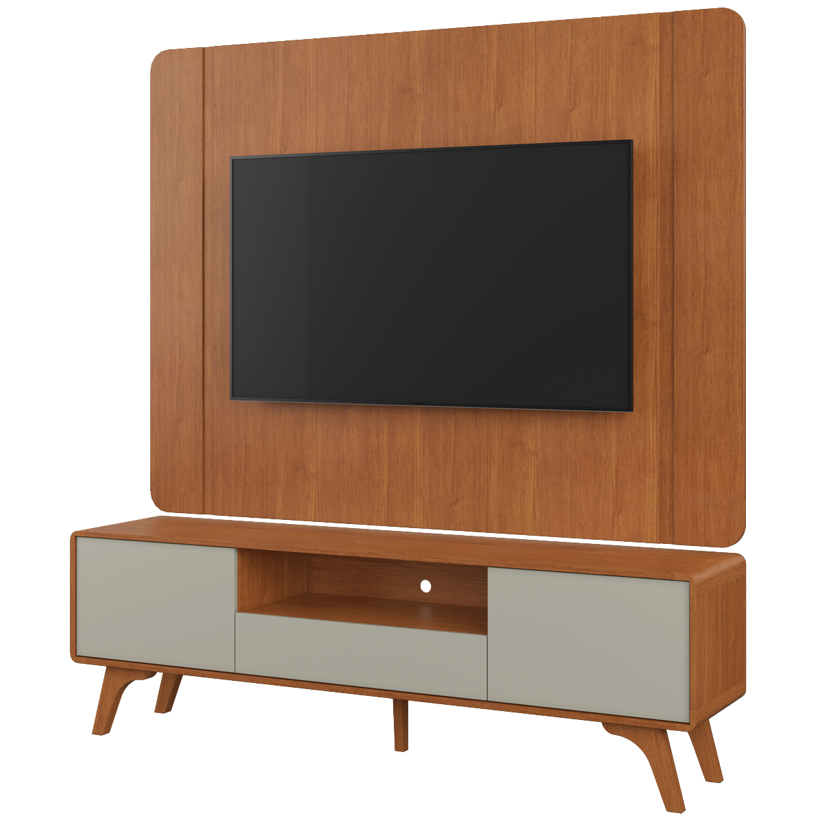 Painel + Rack até 58″ Sinus Naturale/Off White – MAVAULAR - Imagem 5