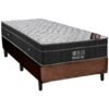 Colchão Solteiro Airtech Progressive D26 + Base Box Simples Corino Marrom – ORTOBOM + ALTO NÍVEL CAMAS E COLCHÕES