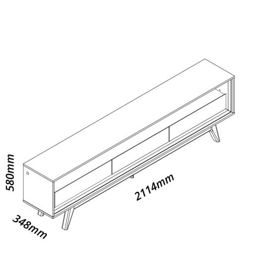 Rack até 75" Requinte 212 Naturale/Off White - GELIUS - Imagem 5