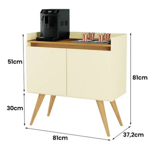 Buffet 2 Portas Gold Pérola/Mel - MÓVEIS PRIMUS - Imagem 3