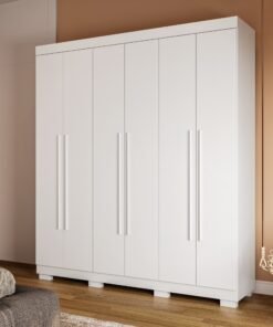 Guarda-Roupa 6 Portas Paolla 1,80 m Branco - ACP MÓVEIS