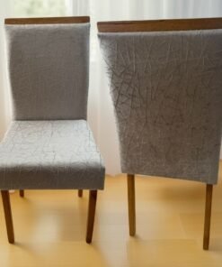 Kit 2 Cadeiras Samantha 05 Imbuia Mel/Veludo Cinza Prata 1013 – CARVALHO DECOR