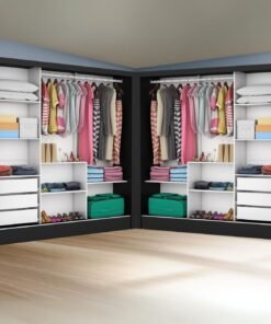 Closet Dubai/Santiago 1,79 m x 1,79 m Preto – CARIOCA MÓVEIS