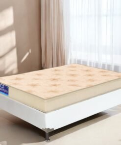 Colchão Casal Quality D33 14 cm + Base Box Simples Corino Branco – ORTHOPRIME + ALTO NÍVEL CAMAS E COLCHÕES