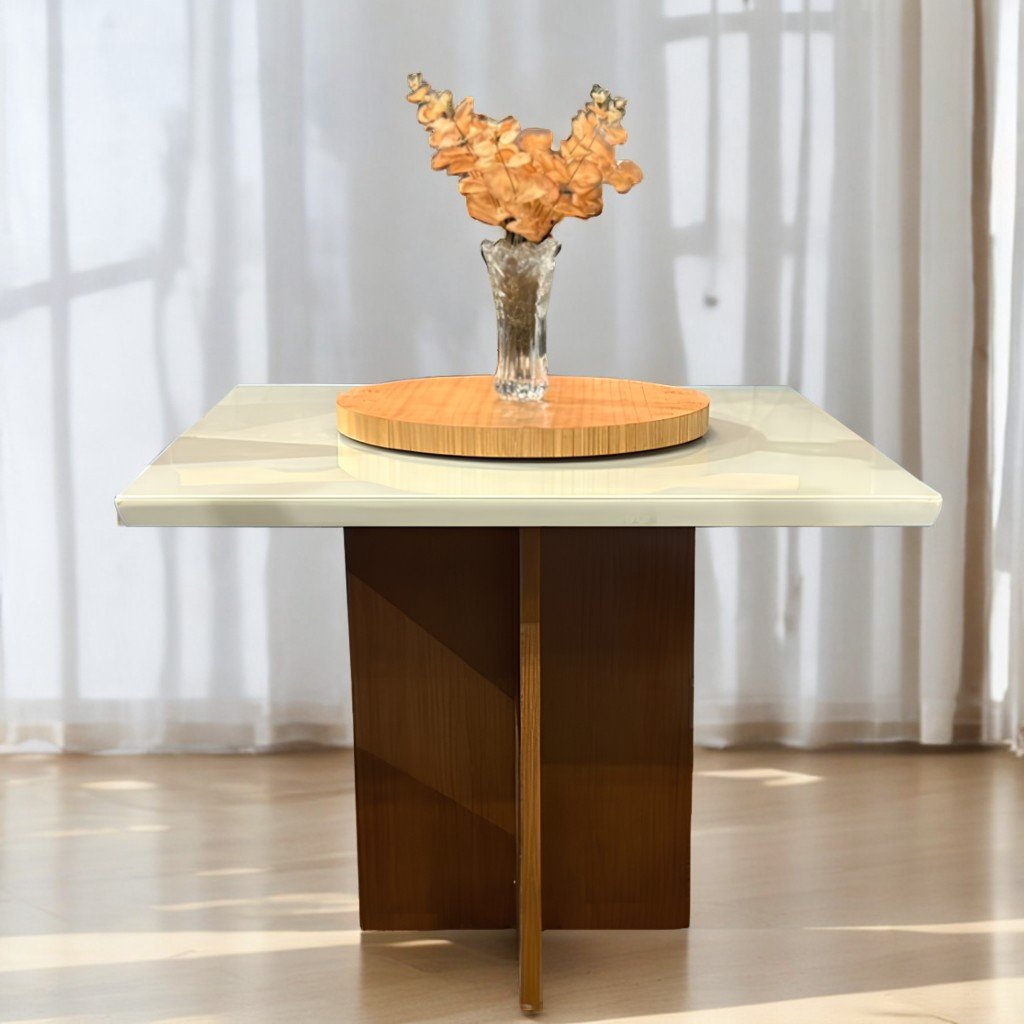 Mesa Salinas 90 Cinamomo/Off White com 4 Cadeiras Priscila Veludo Marrom 1011 – AVALON DECOR + CARVALHO DECOR - Imagem 3