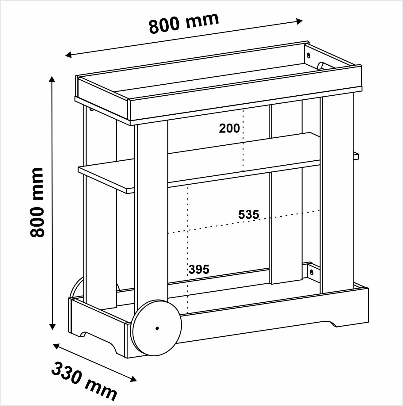 Carrinho Bar Rosé Off White - ARTELY - Imagem 7
