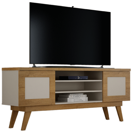 Rack até 65" Detroit Cinamono/Off White - VALDEMÓVEIS - Imagem 3