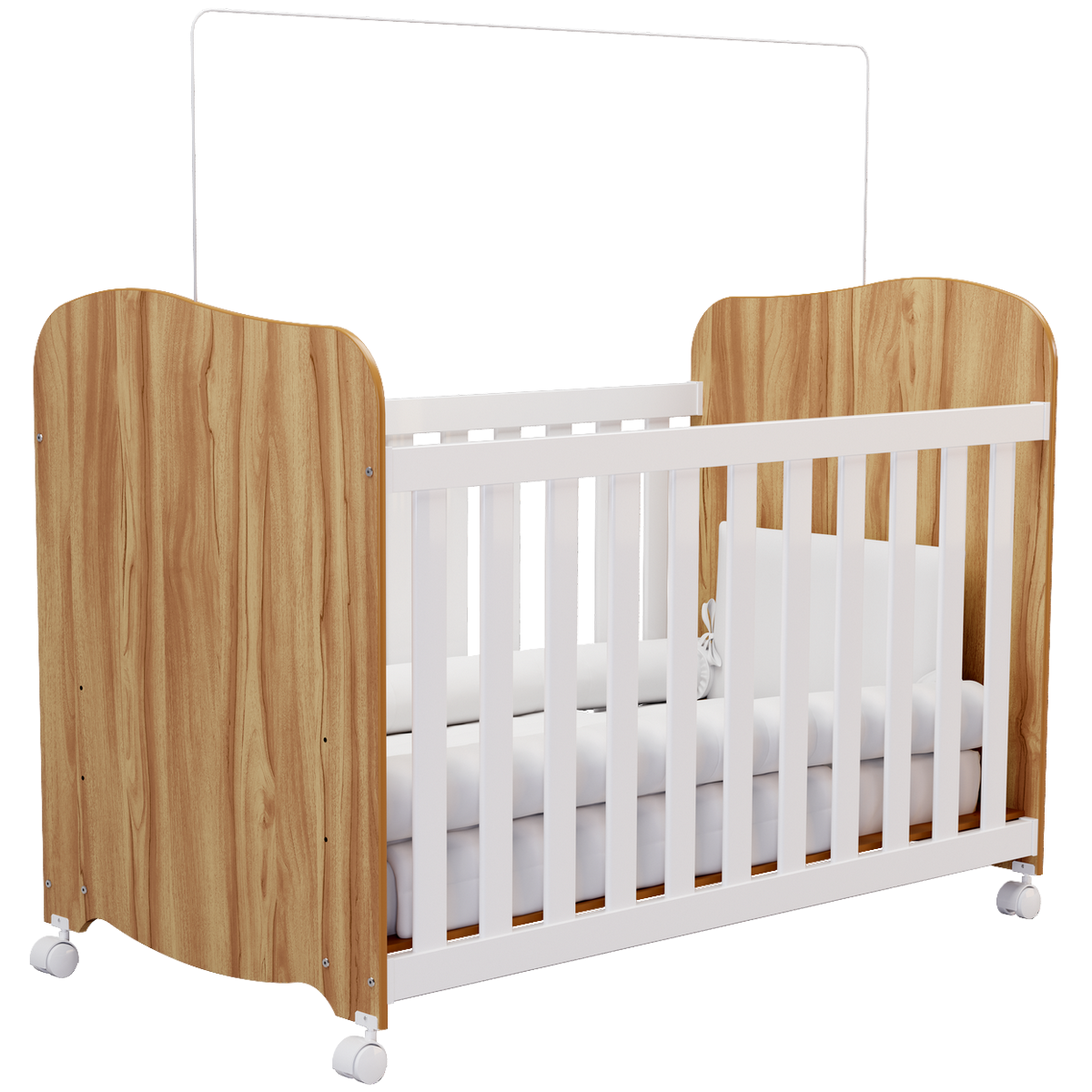 Berço Americano Uli Branco Brilho/Amêndoa - PEROBA MÓVEIS - Imagem 2