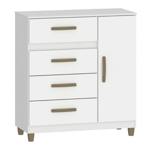 Cômoda 4 Gavetas com Sapateira Leme CO240 Branco - FELLICCI - Imagem 5