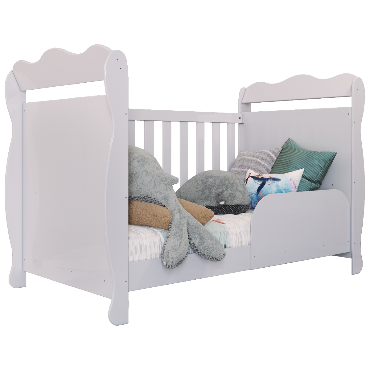 Berço Americano Lisi Branco Brilho - PEROBA MÓVEIS - Imagem 3