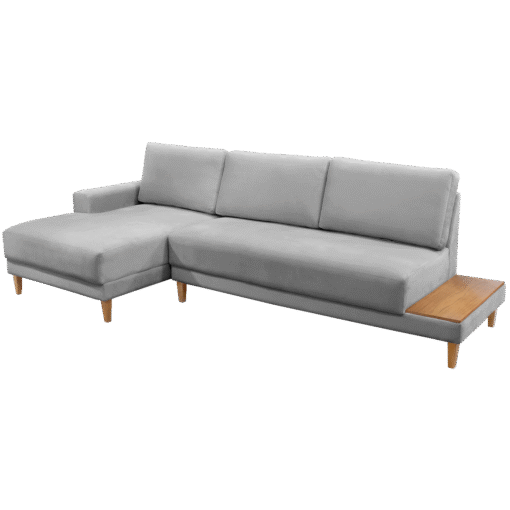 Sofá com Chaise Ref.825 2,90 m Chenile Linho Cinza Firenze - RONDOMÓVEIS - Imagem 8