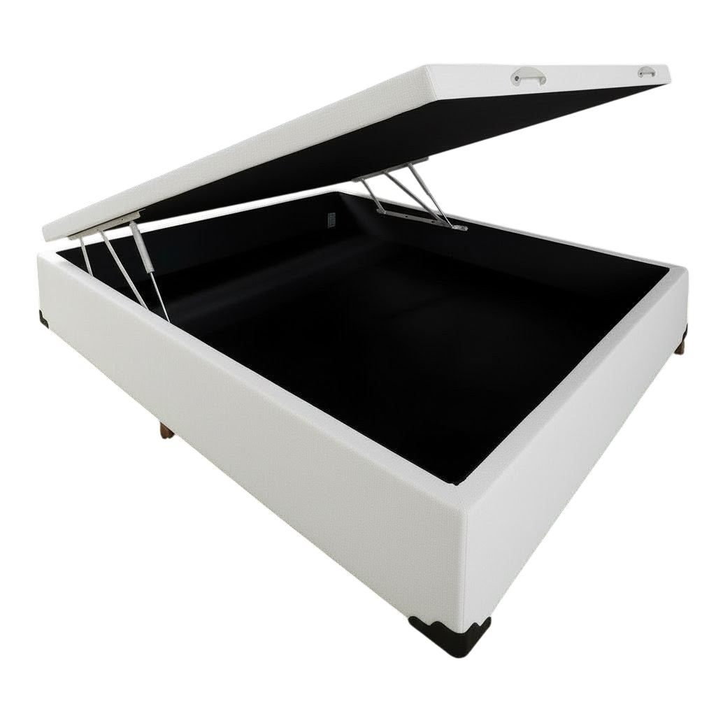 Base Box Casal Baú Corino Branco - ALTO NÍVEL CAMAS E COLCHÕES - Imagem 3