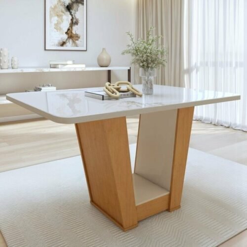 Mesa Apogeu (Tampo Maxi) 120 Amêndoa Clean/Off White - LOPAS