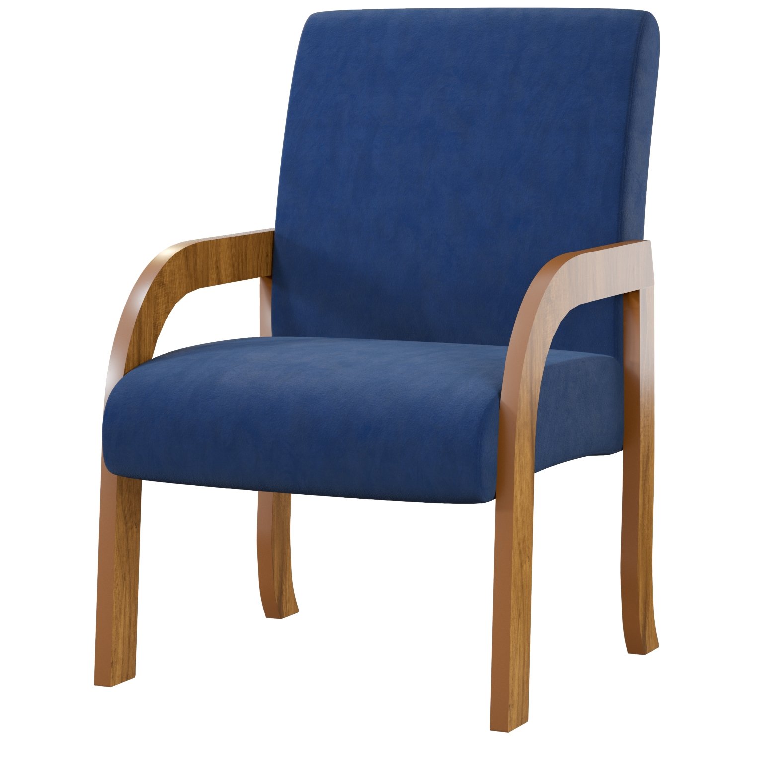 Poltrona Vand Mel/Veludo Azul - VIERO MÓVEIS - Imagem 3