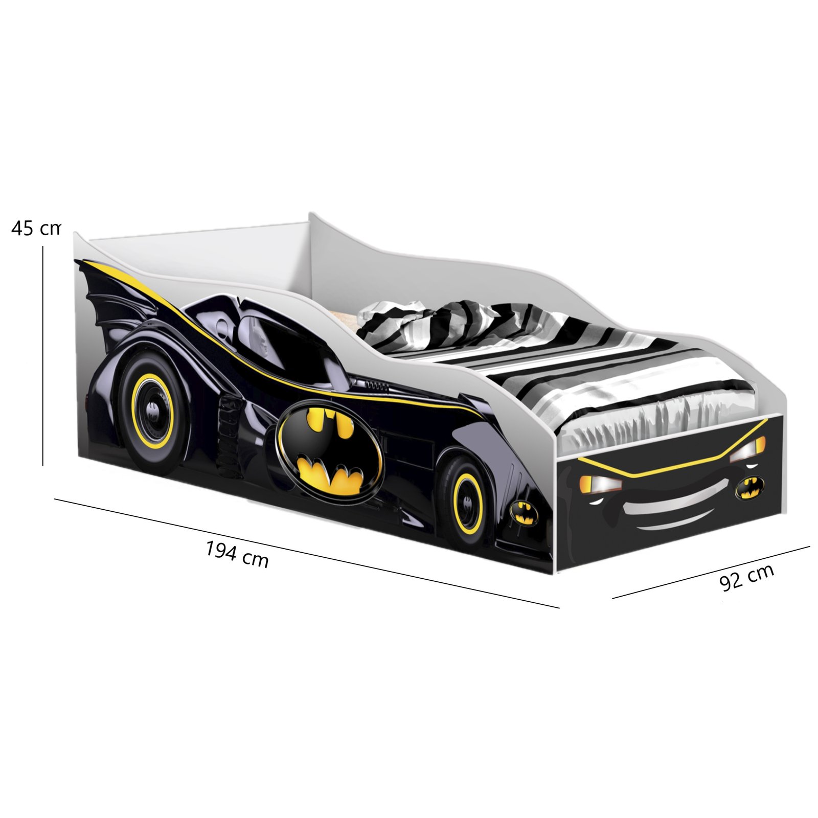 Cama Solteiro Carro Black Batman - GABRIELLI - Imagem 2