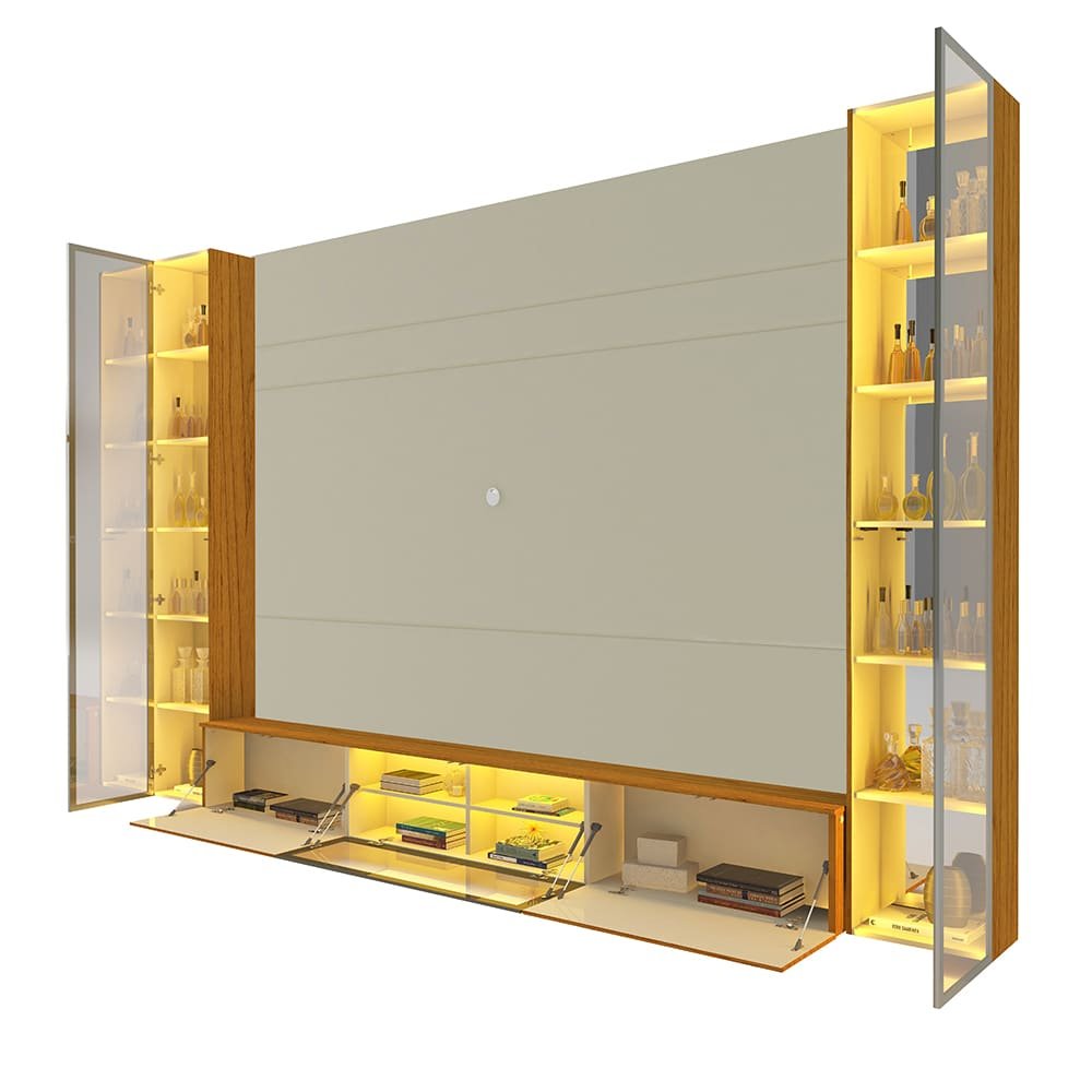 Home Suspenso até 85" Luminare Reflecta com Duas Torres 293 Off White/Naturale - GELIUS (ESPECIAL) - Imagem 2