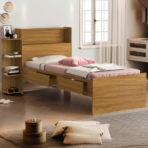 Cama Solteiro Baú Isa Nature - MADEC MÓVEIS