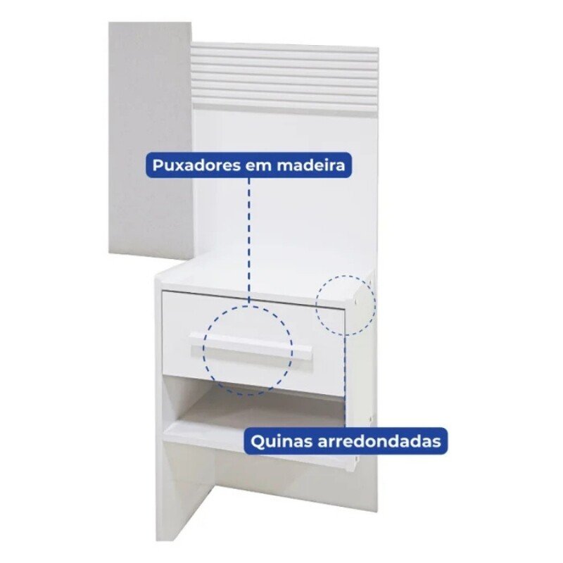 Cabeceira Casal Íris Cinamomo/Off Larg. 1.40m Acolchoada Linho Bege e Detalhe Ripado - D Doro - Imagem 6