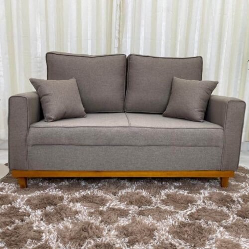 Sofá 2 lugares Slim 1.40m - Marrom Linho