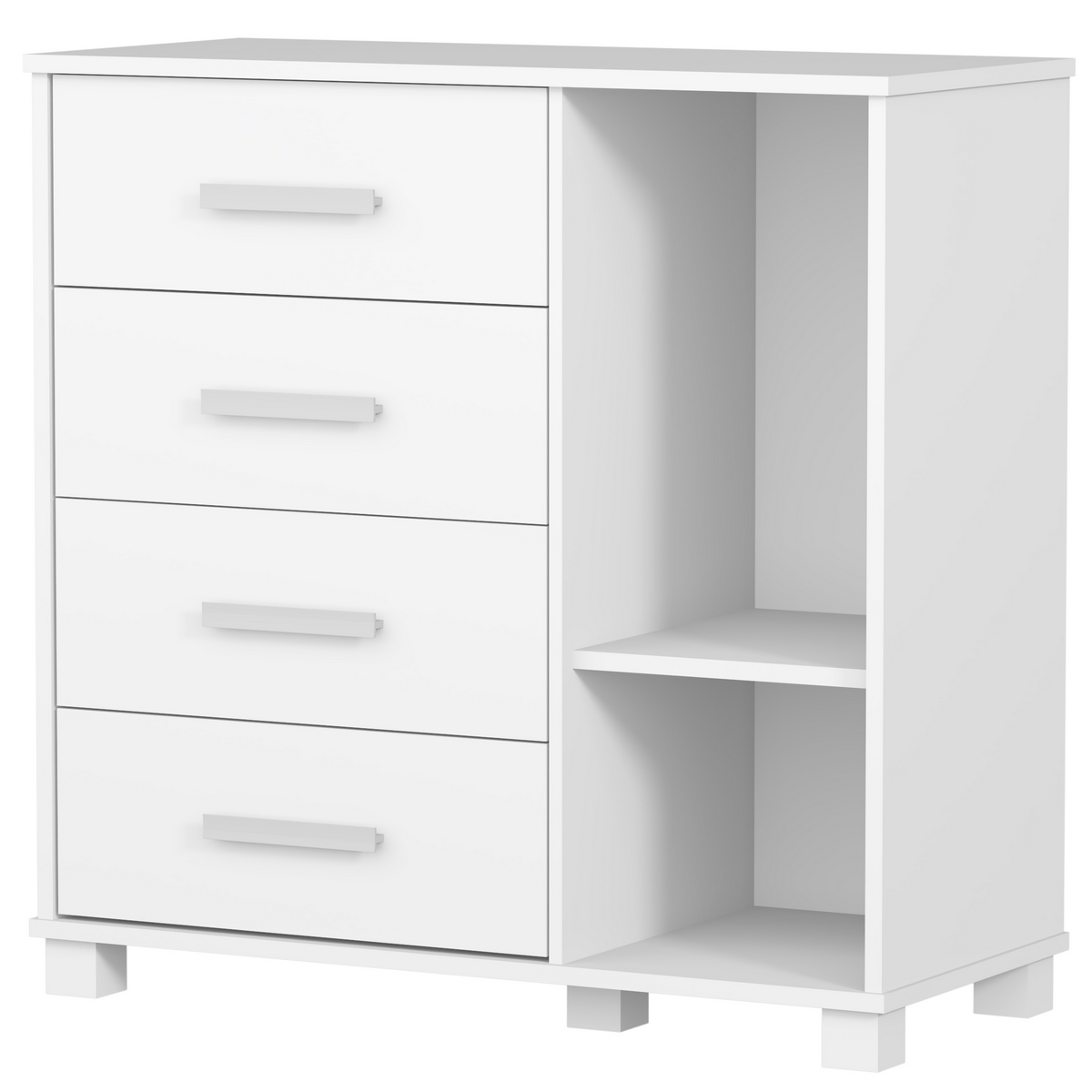 Cômoda 4 Gavetas com Sapateira Lívia (Sem adesivo) Branco - MADEC MÓVEIS - Imagem 2