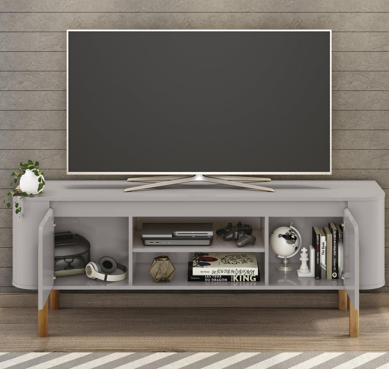 Rack ate 65" Camburi Off White - BECHARA - Imagem 2