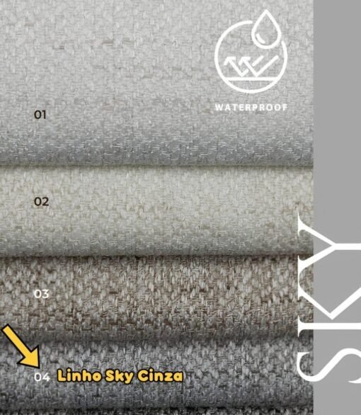 Mesa Amora BA35 160 Canela/Off White com 6 Cadeiras Ravenna Linho Cinza – KAPPESBERG + GARDIM MÓVEIS - Imagem 4
