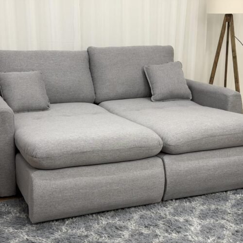 Sofá Cama Retrátil Reclinável Amaranto 2.10m Mod.90 - Cinza Linho