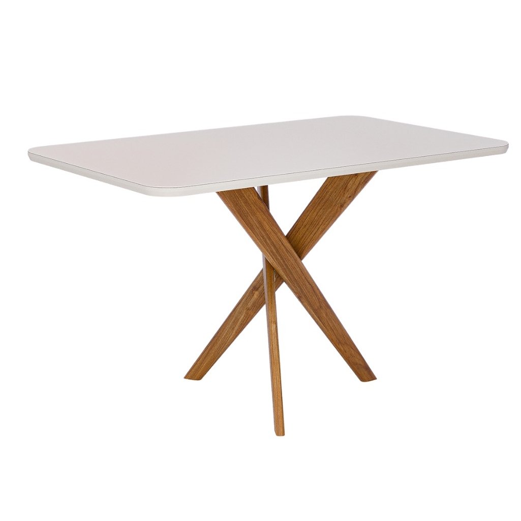 Mesa Cacau 130 (C/Vidro) Madeira/Off White - CIMOL - Imagem 5