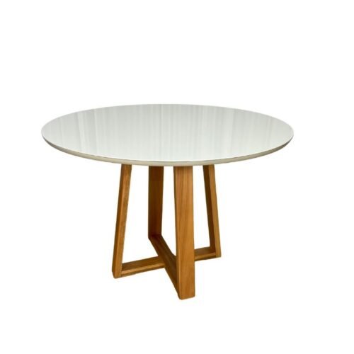 Mesa de Jantar Bali Circular 1.10x1.10 - Cinamomo/Off White