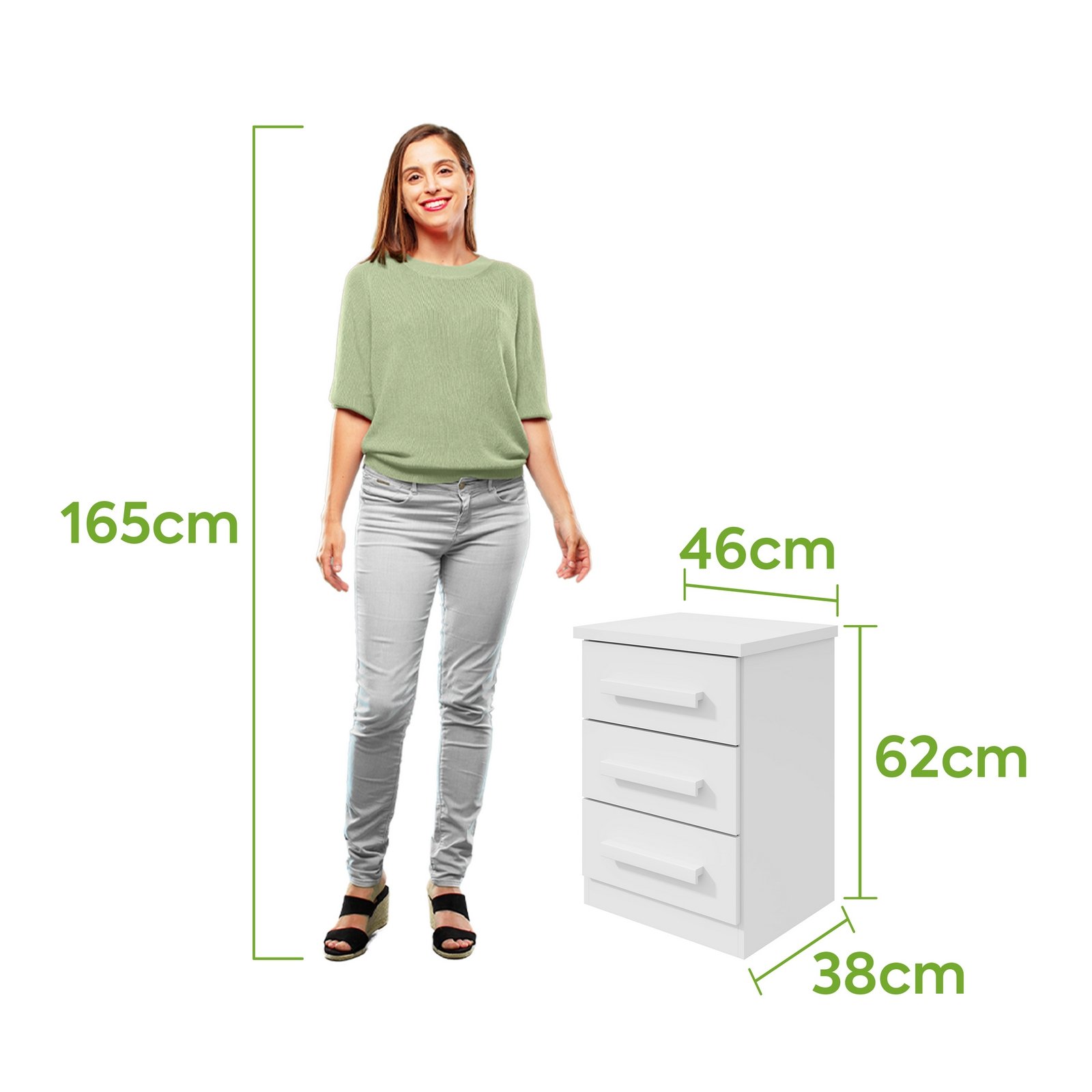 Mesa de Cabeceira Baião Branco - LOPAS - Imagem 3