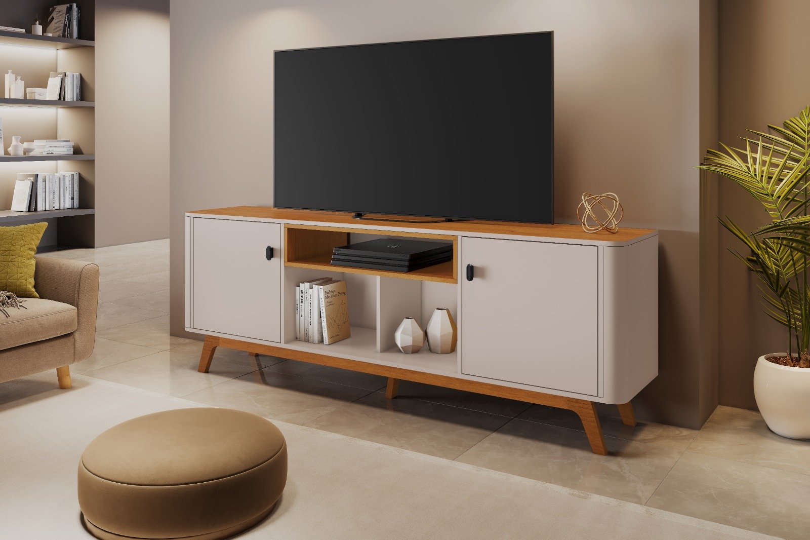 Rack Oslo 1.80m 70" - Off White/Cinamomo