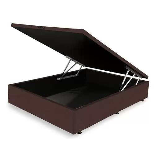 Base Box Casal Baú Corino Marrom - BIOSTAR
