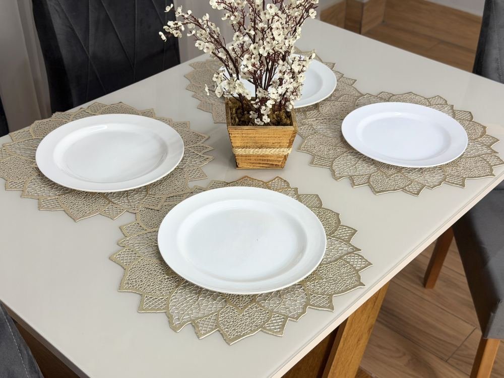 Mesa de Jantar Classic 1.20x0.80 Com 4 Cadeiras Isa - Cinamomo/Off White/Cinza - Imagem 5