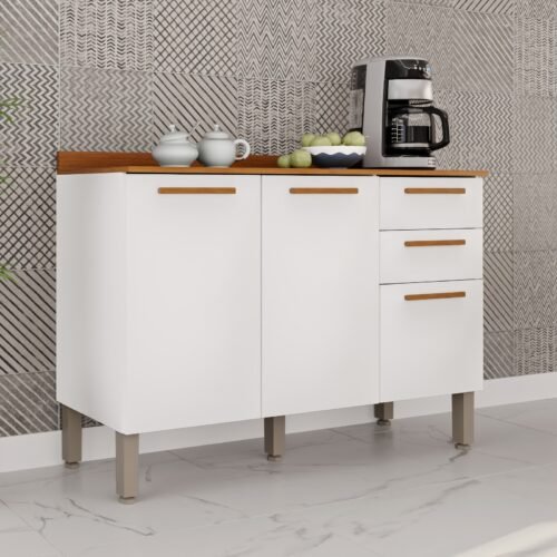Balcão New Valência Branco/Cinamomo - SALLÊTO