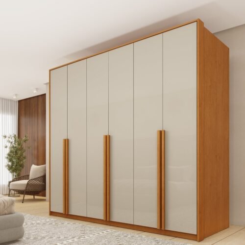 Guarda-Roupa Master 6 Portas e 6 Gavetas Tcil - Cinamomo/Off White