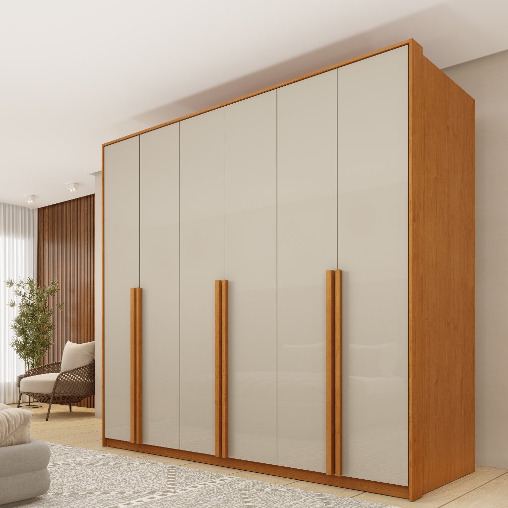 Guarda-Roupa Master 6 Portas e 6 Gavetas Tcil - Cinamomo/Off White