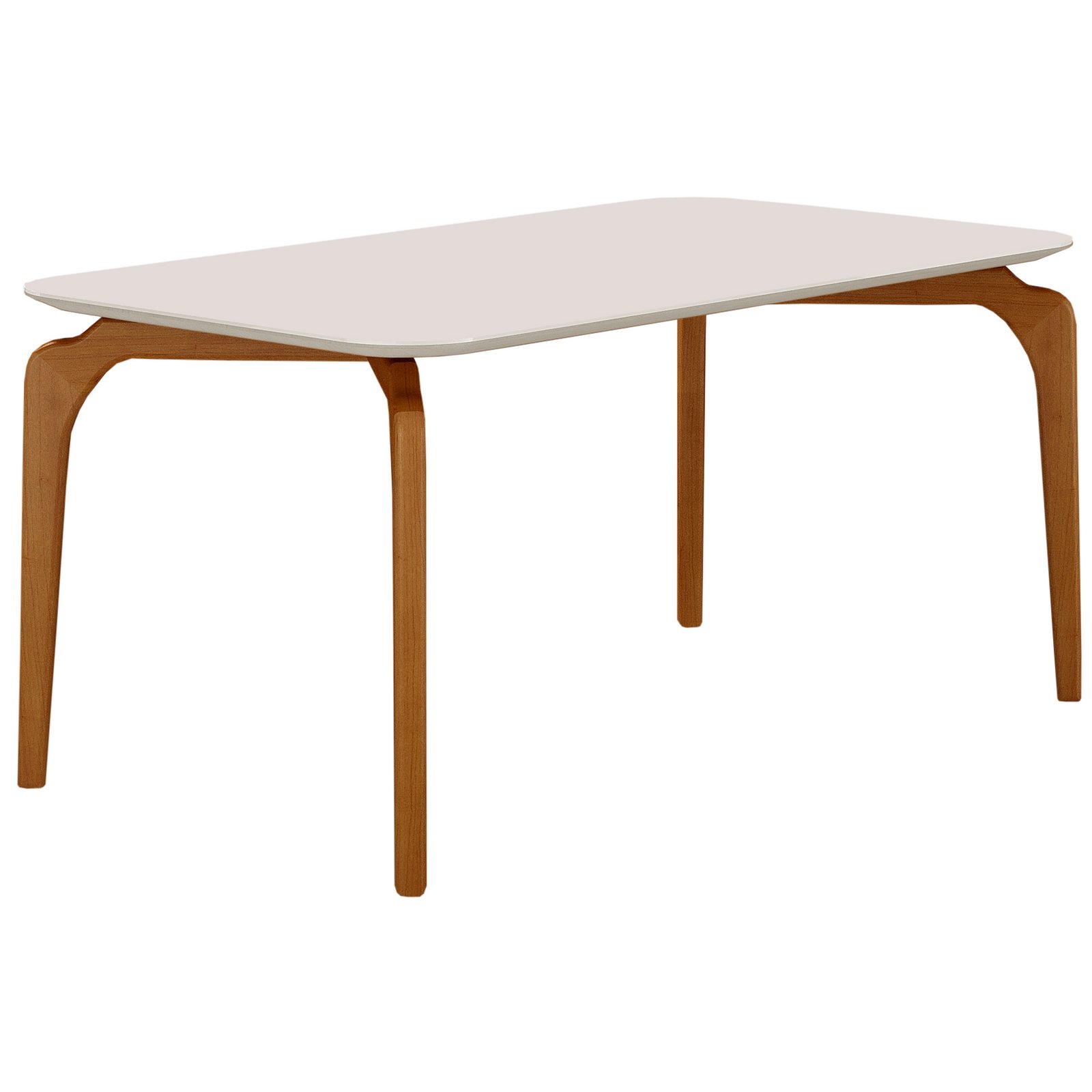Mesa Capri 120 (C/Vidro) Cinamomo/Off White - MÓVEIS VALVERDE - Imagem 2