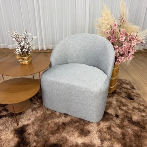 Poltrona Decorativa Doha - Cinza Linho