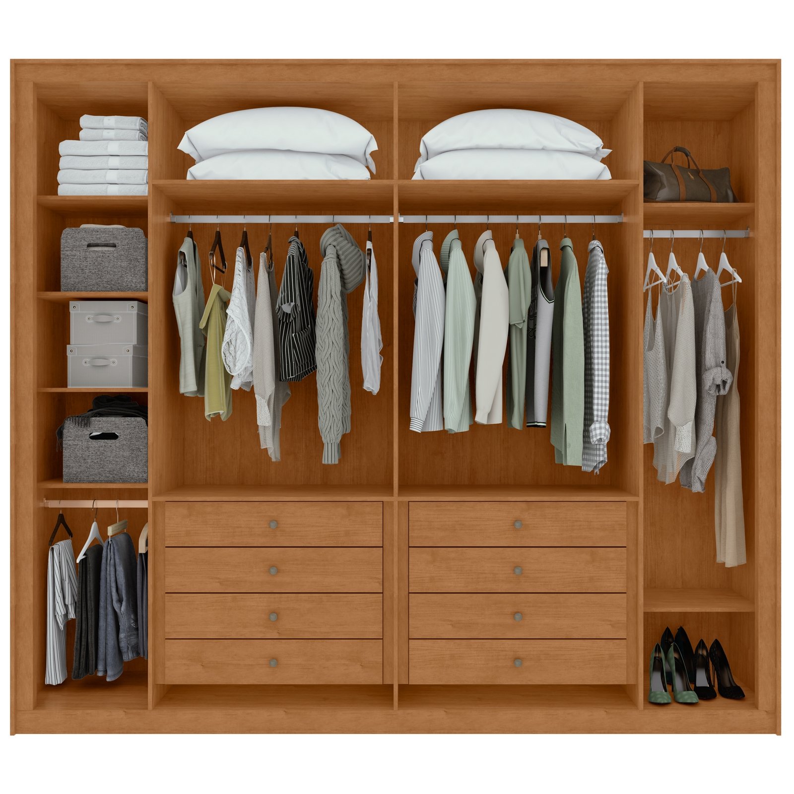 Guarda-Roupa 6 Portas Imperatore 2,74 m Amêndoa Clean - LOPAS - Imagem 2