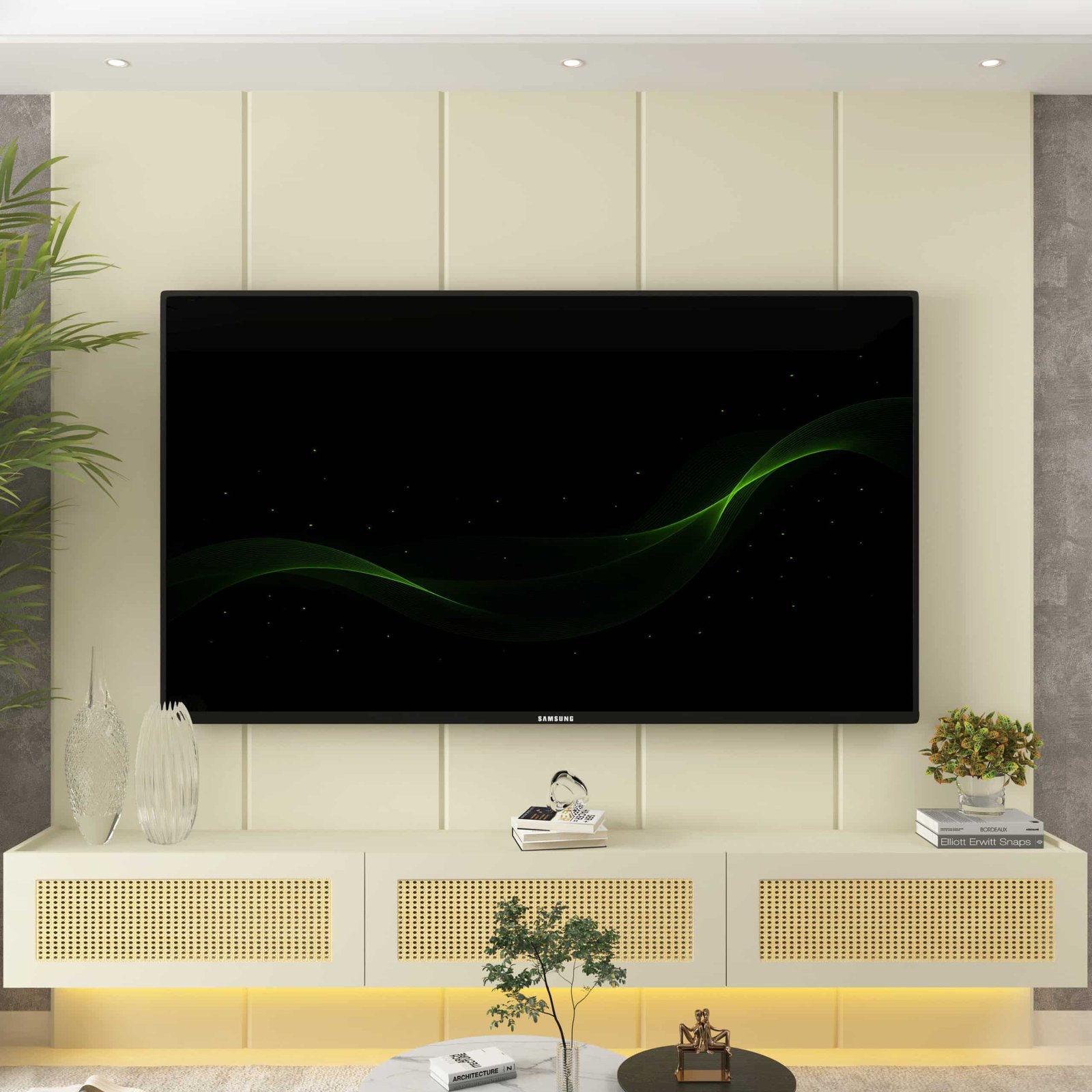 Home Suspenso até 85" Realce 2,225 m Off White com Nicho Native Off White - GELIUS - Imagem 3