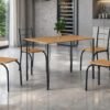Mesa Tubular Espanha + Cadeiras Belize 0.88x0.55m - Cinamomo/Preto