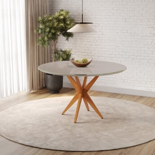Mesa de Jantar Circular Simpatia 1.08x1.08 - Cinamomo/Off White