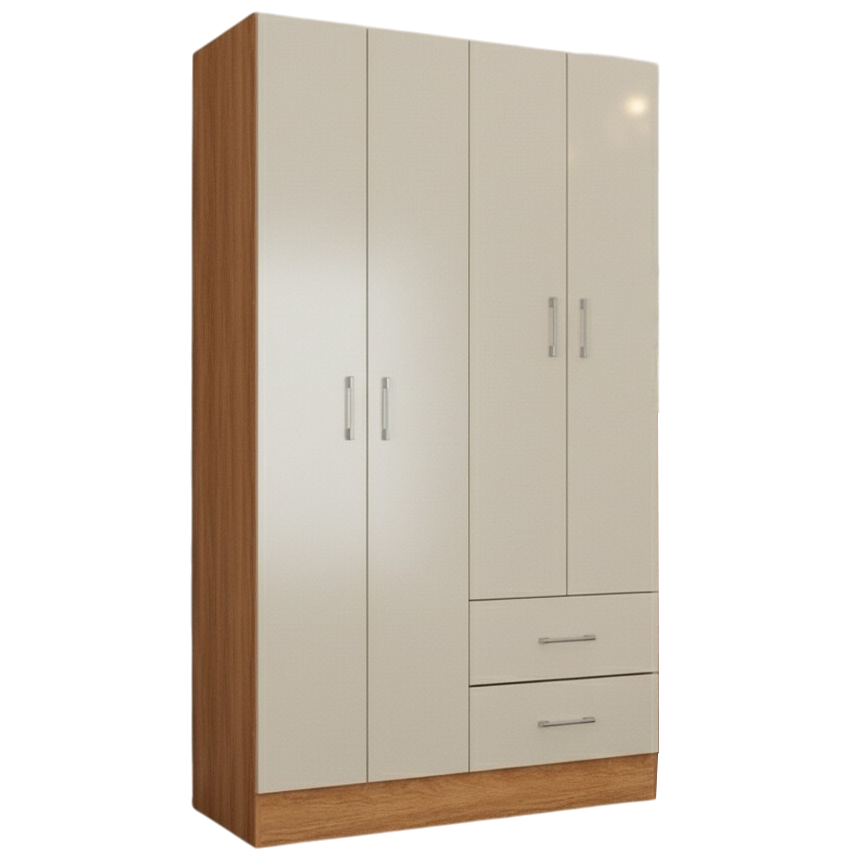 Guarda-Roupa 4 Portas Panamá 4002 0,90 m Cinamomo/Off White – FELLICCI - Imagem 3