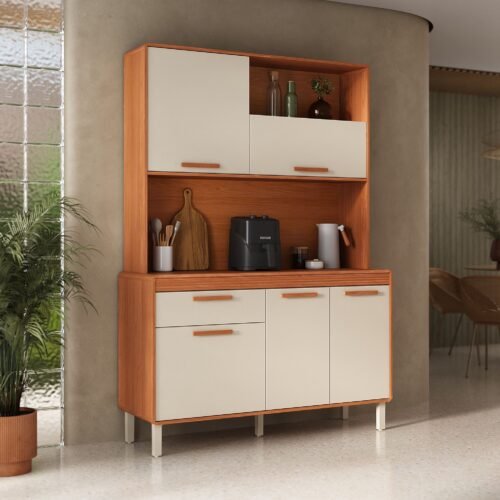 Armário Kit de Cozinha Dunas 1.40m - Cinamomo/Off White