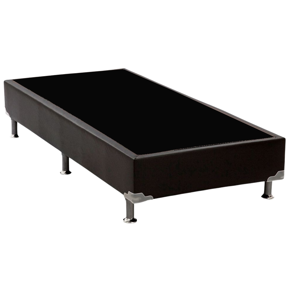 Base Box Solteiro Simples Corino Preto - ALTO NÍVEL CAMAS E COLCHÕES - Imagem 2