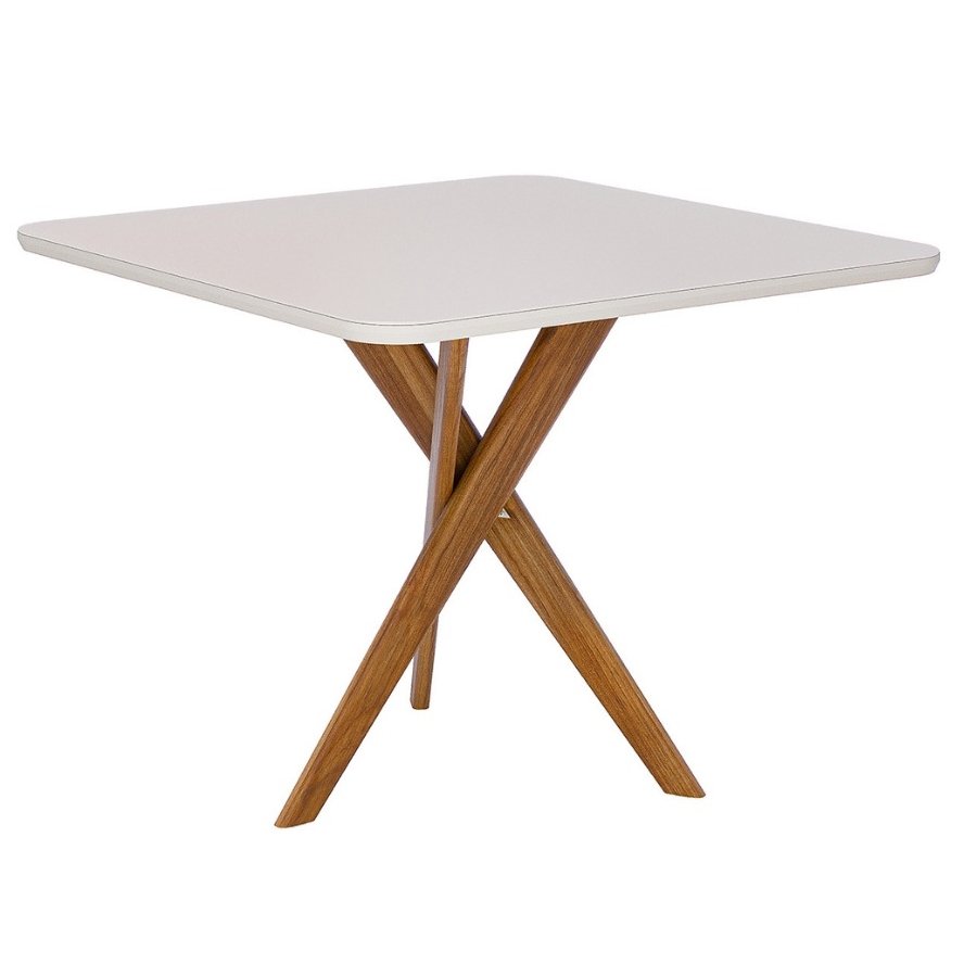 Mesa Cacau 95 (C/Vidro) Madeira/Off White - CIMOL - Imagem 5