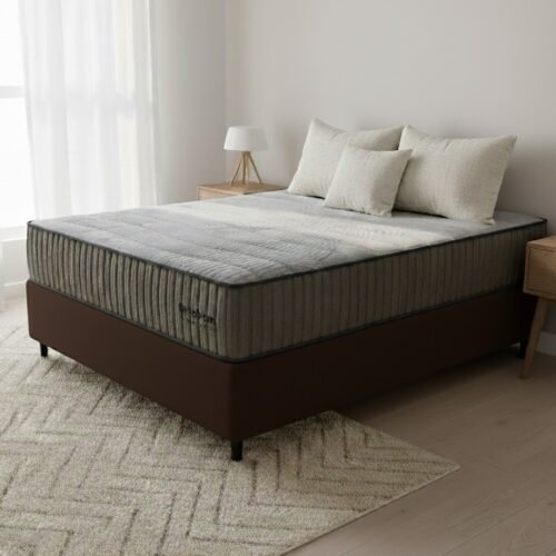 Colchão Casal Exclusive Foam 30 cm HR 33 + Base Simples Corino Marrom – ORTOBOM + BIOSTAR
